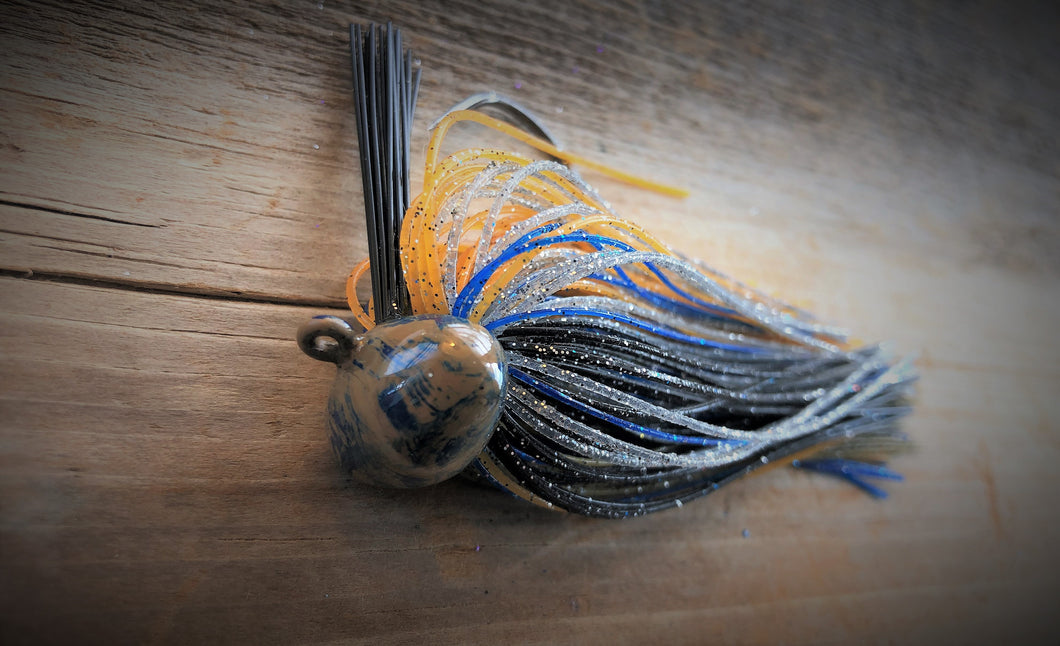 #24 - 3/4 oz Muddy Blue Craw Custom Football Jig