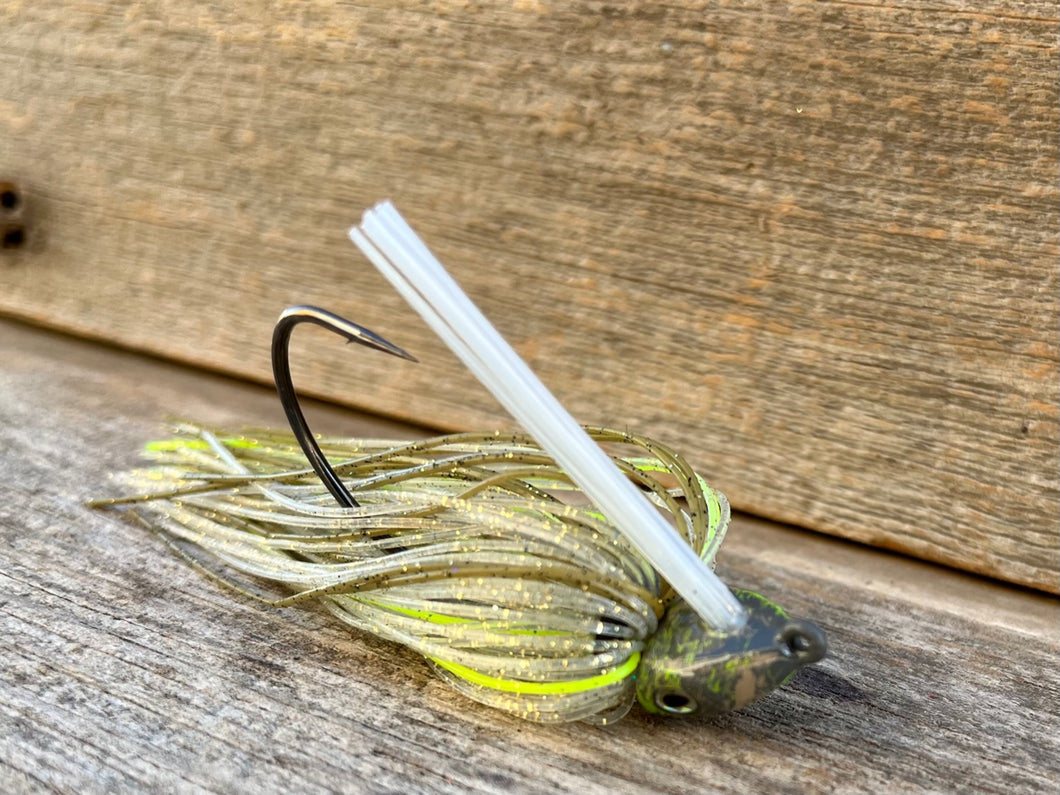 NEW!!! Pumpkin Shad and Chartreuse  1/2oz. Swim Jig