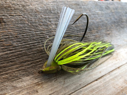 Green Pumpkin Series with Chartreuse 1/2oz. Swim Jig