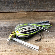 White w/ purple and chart Swim Jig