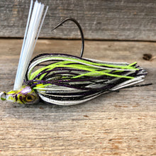 White w/ purple and chart Swim Jig