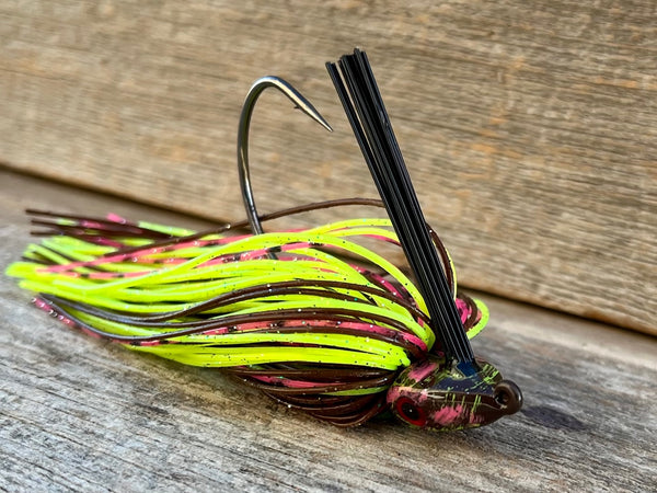 NEW!!! Brown pink and chartreuse Swim jig 1/2 ounce