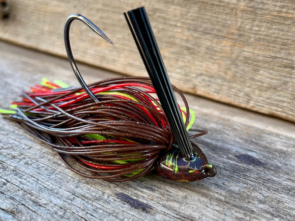NEW!!! Brown Red and Chartreuse Swim jig 1/2 ounce