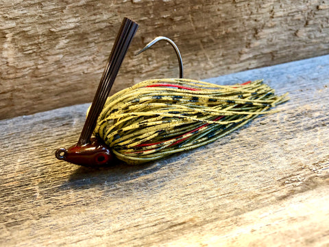 Green Pumpkin Series Jig with Red Accent