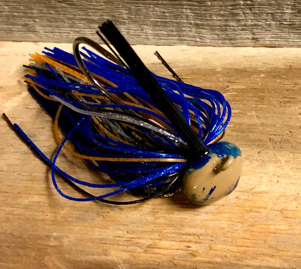 #24 - 3/4 oz Muddy Blue Craw Custom Football Jig